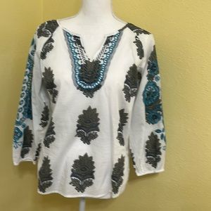NWT Talbots three-quarter length sleeve blouse, size extra small